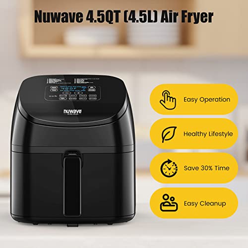 Brio 10-in-1 Air Fryer, 6 QT Airfryer Capacity with Smart Probe, Roast Grill Bake for Fast Meals, One-Touch Digital Controls, Powerful 1800W Fryer, 100 Recipes, Removable Divider & Grill Pan