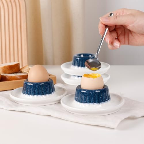 Ceramic Egg Cup Dish Tray Set of 2