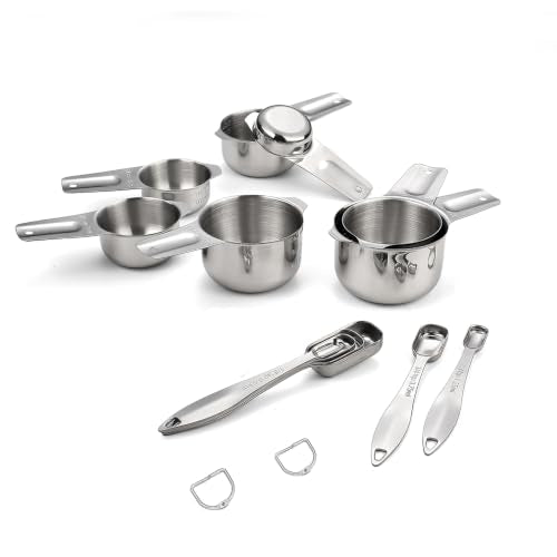 Stainless Steel Measuring Cups and Spoons Set