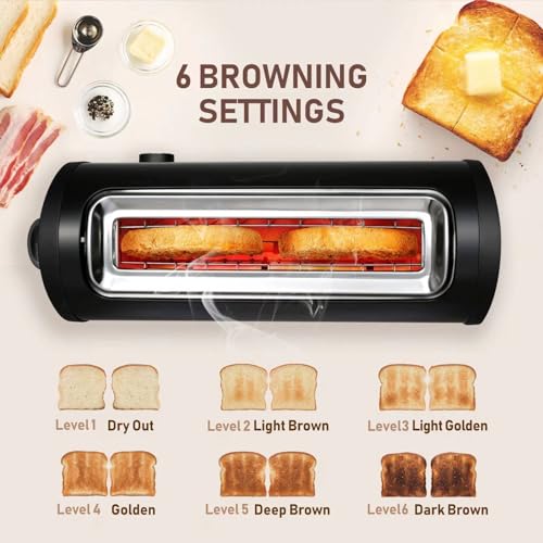 Toaster 2 Slice Small Compact Electric Bread Black Tosterster