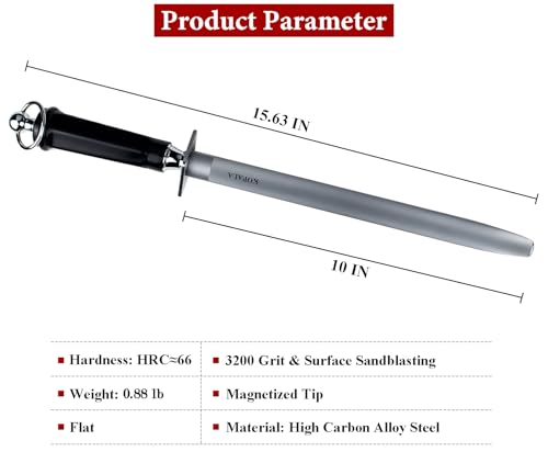 Sharpening Steel Knife Sharpener Rod Dark