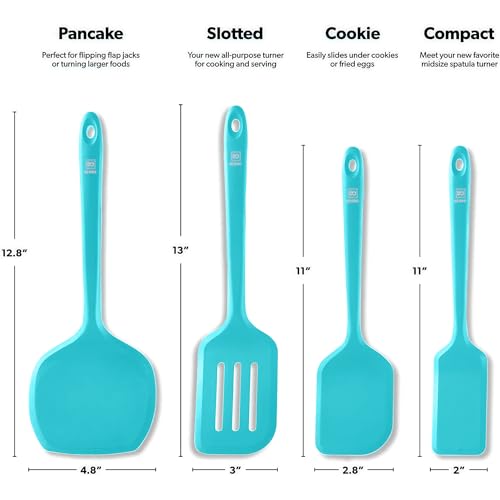 DI ORO Silicone Turner Spatula Set (Teal)