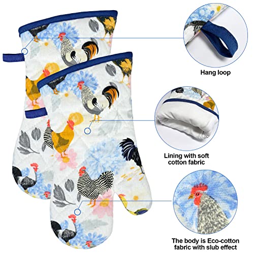 Oven Mitts and Pot Holders with Chef Apron (Rooster)