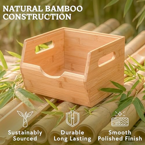 Extra Large Bamboo Pantry Storage Bins