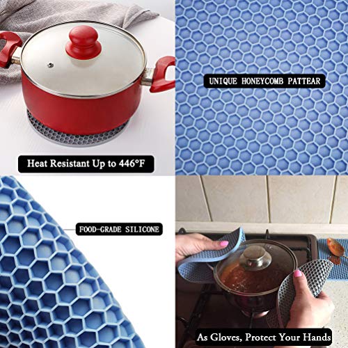 Silicone Trivet Mats Microwave Mat Pot Holders for Hot Pan and Pot Pads. Heat Resistant Counter Mats for Tables