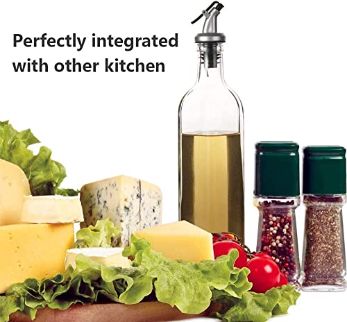 Oil Bottles for Kitchen 2 Pack (Clear / 17 Ounces-2 Pack)