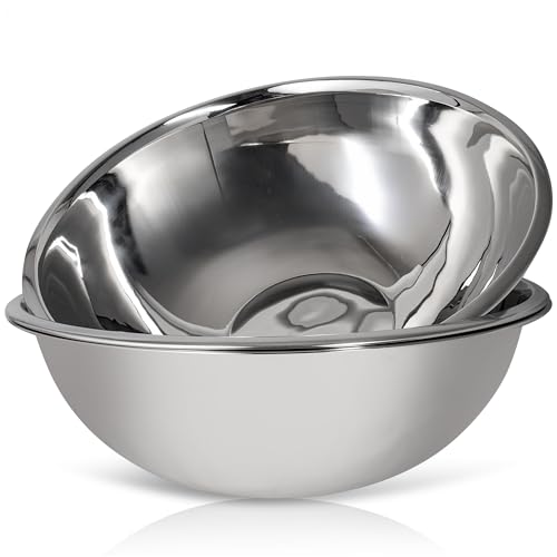 30 Quart Large Stainless Steel Mixing Bowls Set