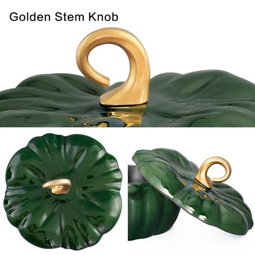 Pumpkin Dutch Oven Pot with Lid 3.8 Qt (Green / 3.8 qt)