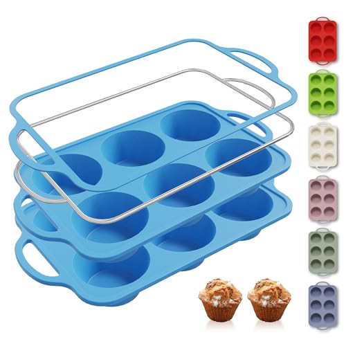 Silicone Muffin Pan with Metal Reinforced Frame