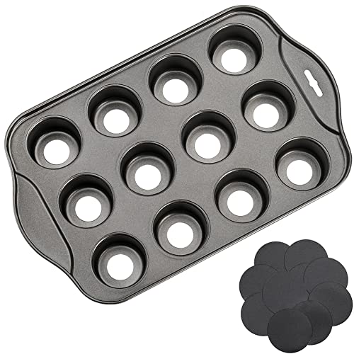 12 Cavity Mini Cheesecake Pan with 24 Pieces Removable Bottom