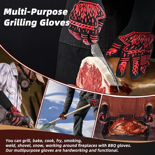 BBQ Gloves Grilling Gloves 1472°F Heat Resistant Fireproof Gloves