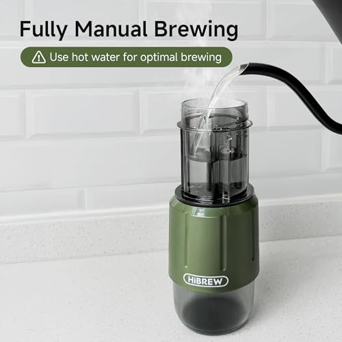 H4D 2-in-1 Portable Hand-Pump Coffee Machine Built-in Cup (Dark green)