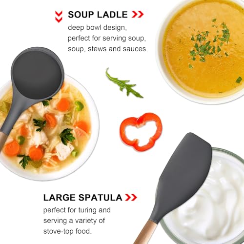 Silicone Cooking Utensils Set 5 (Standard 5-Piece Set / Gray)