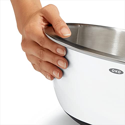 Good Grips Mixing Bowl Set (White / 3-Piece / Stainless Steel Mixing Bowls)