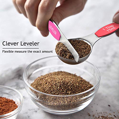 Stainless Steel Measuring Cups and Spoons Set of 16 (Multicolor)