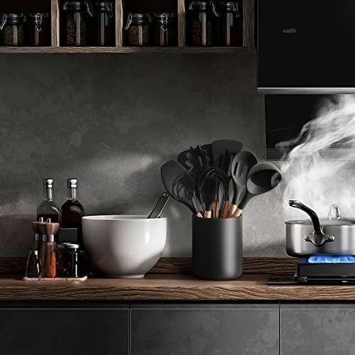 Black Large Utensil Holder for Kitchen Counter
