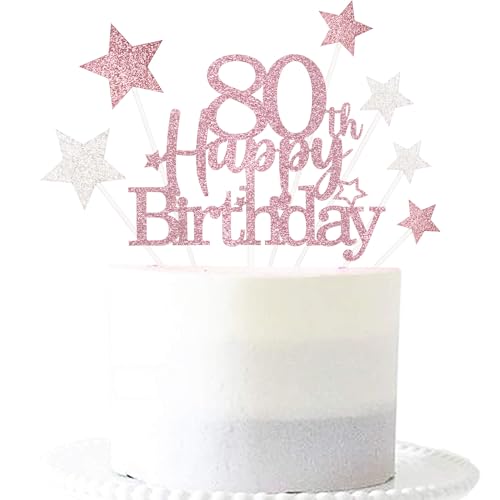 Glittery Cake Topper with Star Birthday Party Supplies