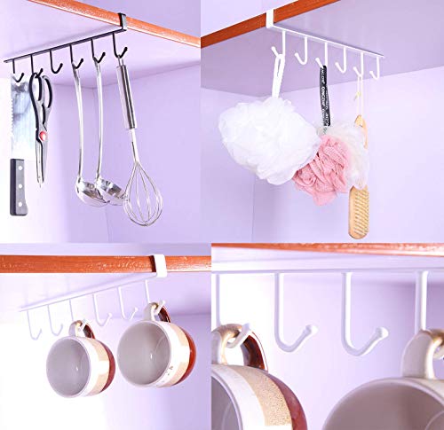 Mug Cups Cabinet Mug Hooks Kitchen Storage Hanging Hooks Rack Fit for 0.98" Thickness Shelf or Less Flat Buttom Cabinet Without Any Lip
