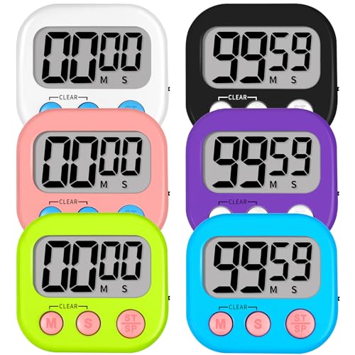 Digital Kitchen Timers (Black White Pink Purple Blue Green)