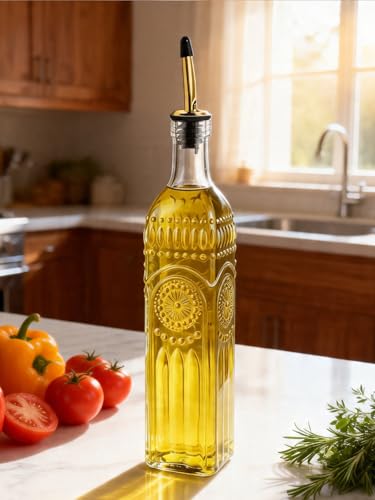 2 Pcs Olive Oil Dispenser Bottle for Kitchen (Two squares)
