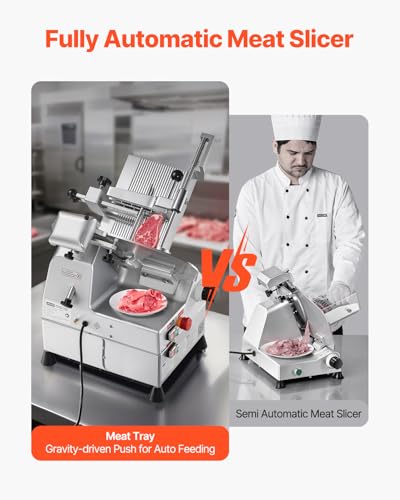 Meat Slicer Electric Deli Food Slicer with SUS420 Stainless Steel Blade and Built