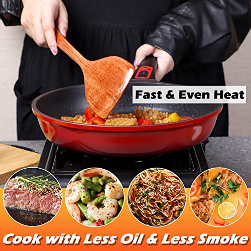 Nonstick Frying Pan Skillet with Silicone Lid