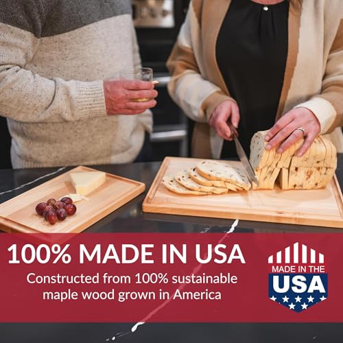 Maple Wood Cutting Board (14"L x 9"W)