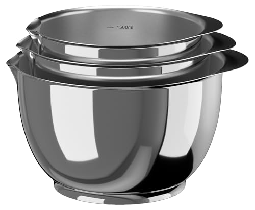 Margrethe 18 8 Stainless Steel Mixing Bowl Set (Stainless Steel / 1.5L/2L/3L)