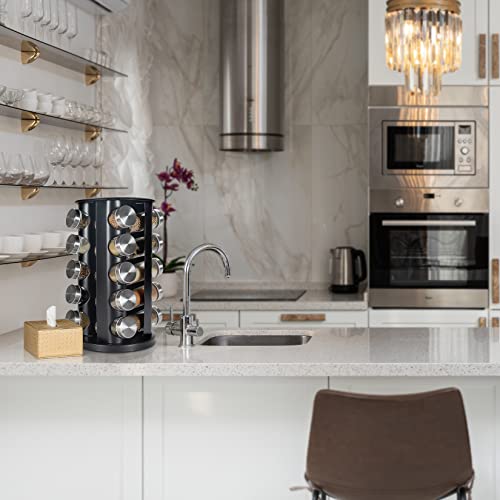 Black Countertop Revolving Spice Rack