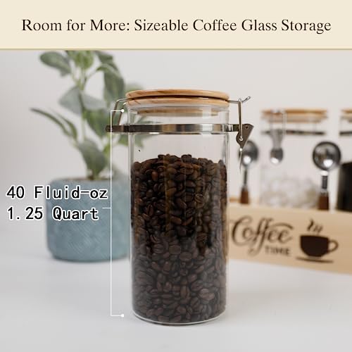 Glass Storage Jars Set Elegant Containers with Airtight Bamboo Lids