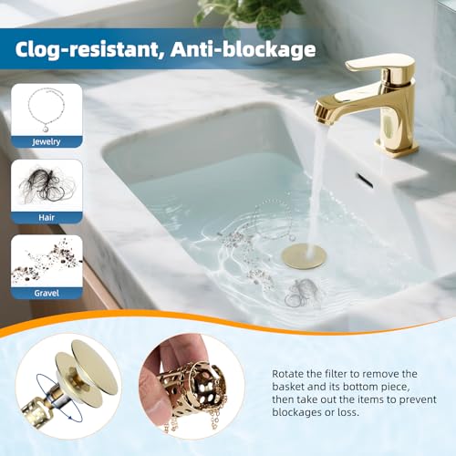 Upgraded 3 in 1 Bathroom Sink Drain Strainer