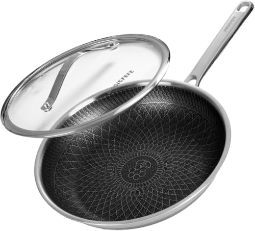12 Inch Hybrid Honeycomb Nonstick Skillet with Lid (12inch with Lid)