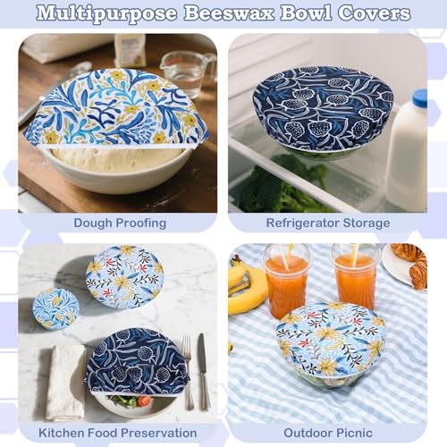 5 Size Beeswax Bowl Covers for Bread Proofing