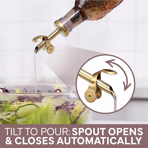 Glass Olive Oil Bottle Dispenser (Floral / Pink)