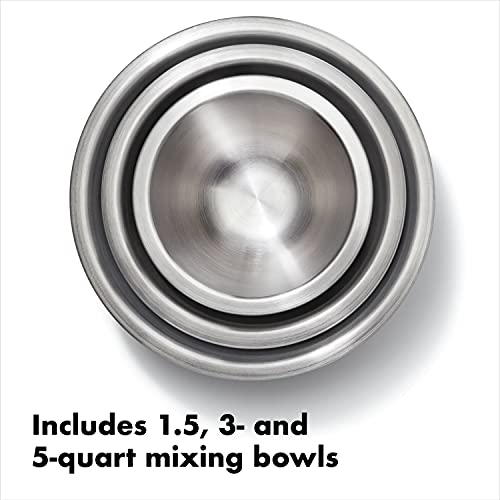 Good Grips Mixing Bowl Set (White / 3-Piece / Stainless Steel Mixing Bowls)
