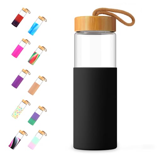 24 oz Glass Water Bottles with Lids