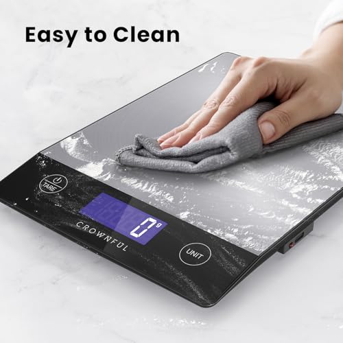 Food Scale Rechargeable 304 Stainless Steel Digital Kitchen Scale Weight Grams and Ounces with LCD Display