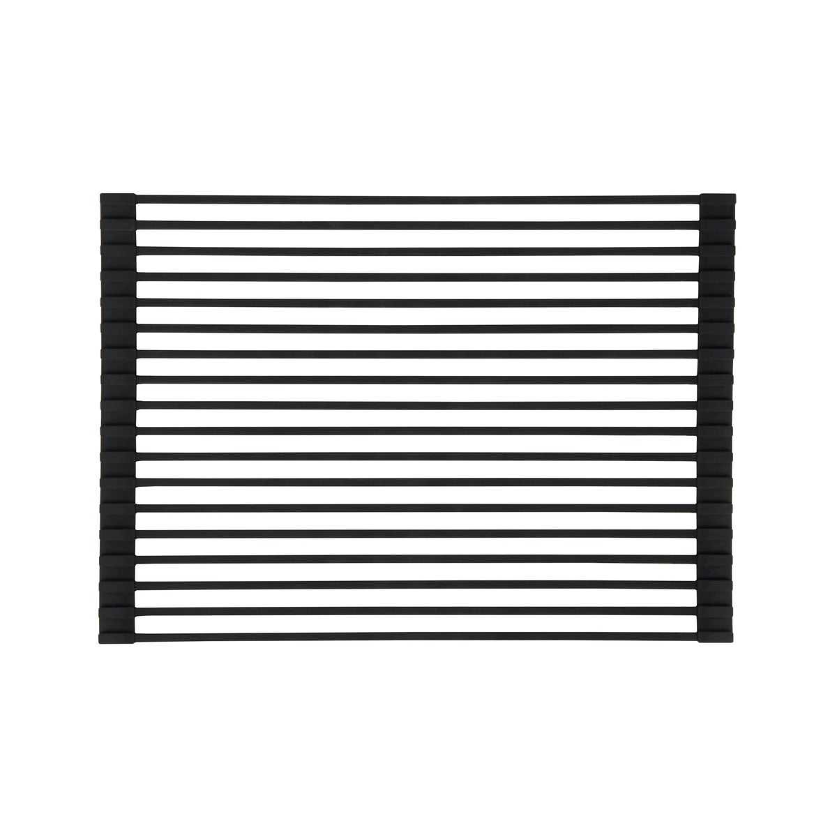 Black Steel Over Sink Roll Up Drying Rack (Black / 17" x 13")