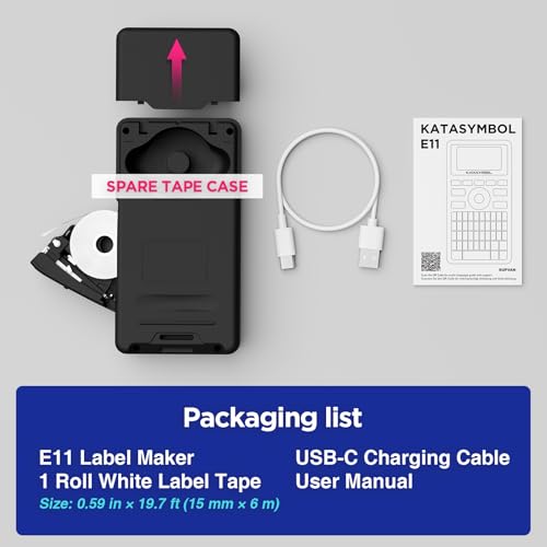 E11 Keyboard & Bluetooth Label Maker Machine with 4 Tapes