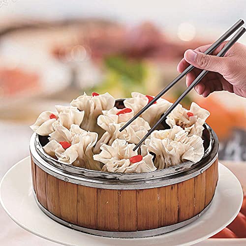 Metal Chopsticks Reusable Titanium Plated Stainless Steel Japanese Korean for Food & Cooking 9.5Inch Non