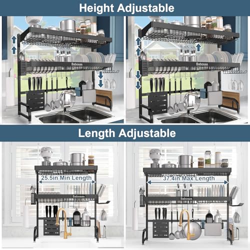 Over The Sink Dish Drying Rack (Black)