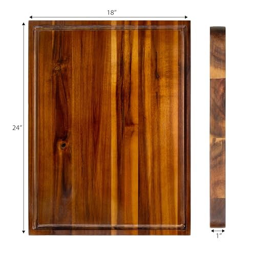 Eldridge Extra Large 24" x 18" Acacia Cutting Board (Brown / 24"L x 18"W)