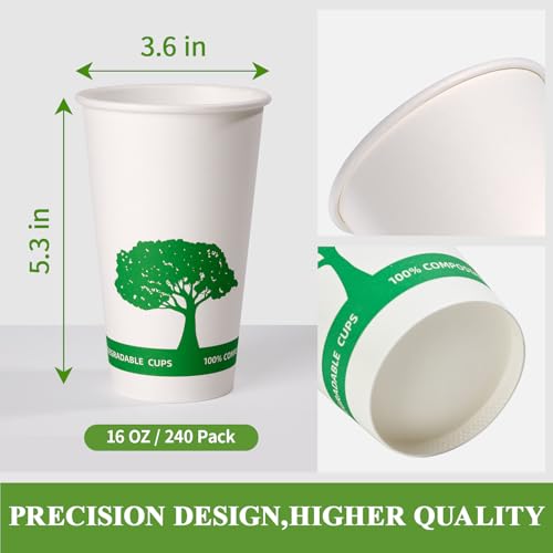 400 Pack Compostable Paper Cups
