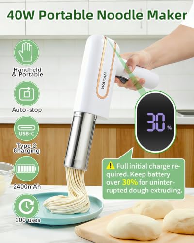Electric Pasta Maker Machine (White / 5-IN-1)