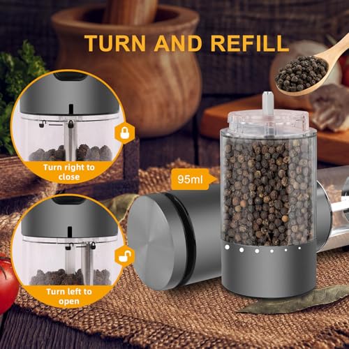 Electric Salt and Pepper Grinder Set USB Rechargeable