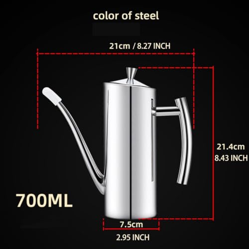 SUS304 24oz 700mL Stainless Steel Olive Oil Dispenser (24 oz, Vertical Handle)