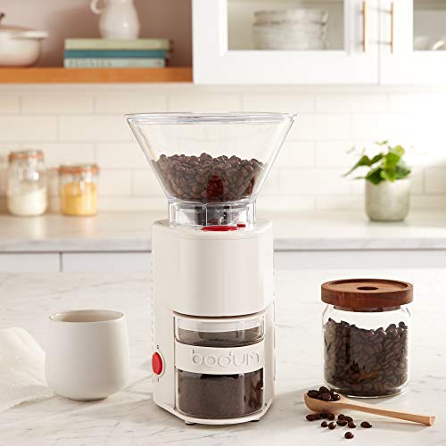 Bistro Electric Conical Burr Coffee Grinder (7.75 oz / White)