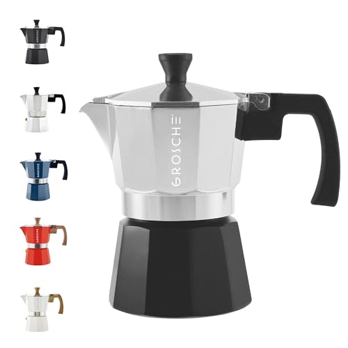 Milano Stovetop Espresso Maker Moka Pot 3 espresso Cup Tuxedo Black (3 espresso cups / Tuxedo, Black)