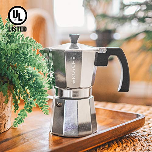 Milano Stovetop Espresso Maker Moka Pot 3 espresso Cup (3 espresso cups / Silver)