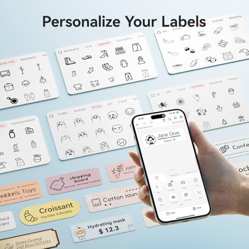 Label Maker Machine Bluetooth Label Printer for School Home Office Organization